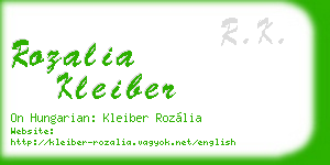 rozalia kleiber business card